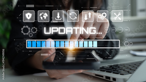 Εκτύπωση καμβά Knowledge upgrade and software updates support digital skills growth, competitiveness, and continuous learning to stay current with new tech trends