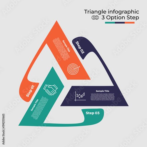 Infographic Venn diagram chart template for business 3 circle triangle parts options, presentation with venn diagram elements vector illustration. vector editable