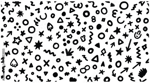 Abstract Star Shape Hand Drawn Doodle Symbol Icon Vector Illustration background