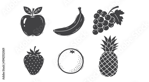 set of fruits vector 