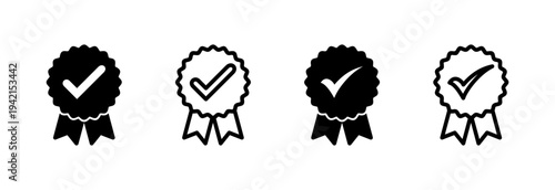Approved icon vector illustration. Certified Medal Icon. check mark