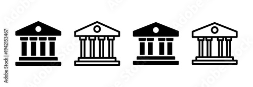 Bank icon vector illustration. Bank sign and symbol, museum, university