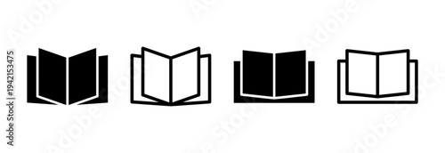 Book icon vector illustration. open book sign and symbol. ebook icon