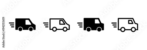Delivery truck icon vector illustration. Delivery truck sign and symbol. Shipping fast delivery icon