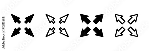 Fullscreen Icon vector illustration. Expand to full screen sign and symbol. Arrows symbol