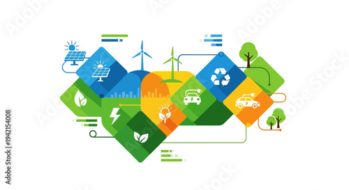 Set of eco friendly icons vector, 12 symbols