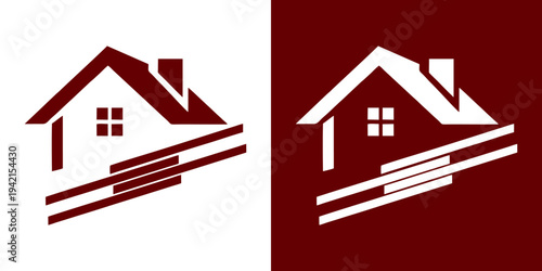 Versatile house icons for real estate marketing and branding projects, conveying modernity and professionalism in contrasting colors.