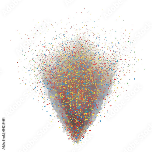 Colorful Particles Forming a Heart Shape.