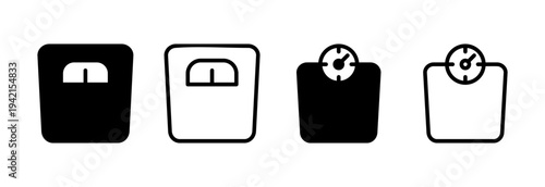 Scales icon vector illustration. Weight scale sign and symbol