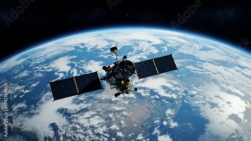Satellite orbiting Earth, capturing stunning views of the planet's surface and atmosphere (1)