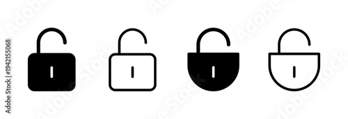 Unlock icon vector illustration. Unlock sign and symbol. unlocked padlock icon