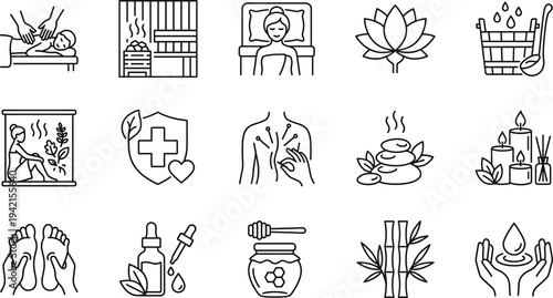 Marketing strategy and business analytics line icon set with target, megaphone promotion, checklist, report chart and customer targeting symbols vector illustration