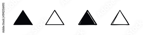Triangle Geometric Shape Icon Set. Basic minimalist abstract design elements for math and graphics.