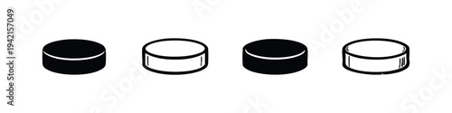 Database cylinder icon set, data storage symbols in solid and outline styles on white background