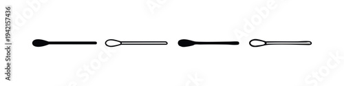 Ear Wax Remover Spoon Icon Set for Personal Care and Medical Use