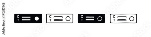 Lateral Flow Rapid Antigen Test Icon Set Showing Negative Result