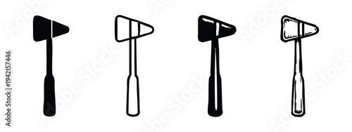 Neurological Reflex Hammer Icon Set for Medical Diagnosis