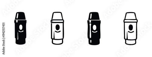 Cannabis Vape Cartridge or Pod Icon Set. THC Oil Electronic Device Vector Illustration.