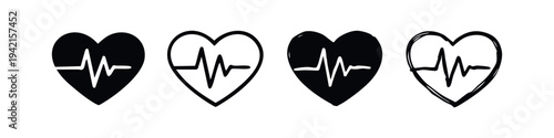 Medical Heart Rate and Electrocardiogram Icon Set