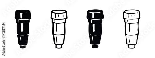 Vaping Device Pod Cartridge Icon Set. E-Cigarette Vape Pen Vector Illustration.