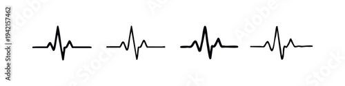 Dynamic Electrocardiogram (ECG) Heartbeat Waveform Icons Collection