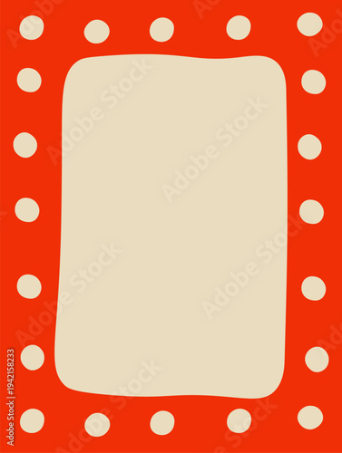 Frame With Polka Dots Retro Background