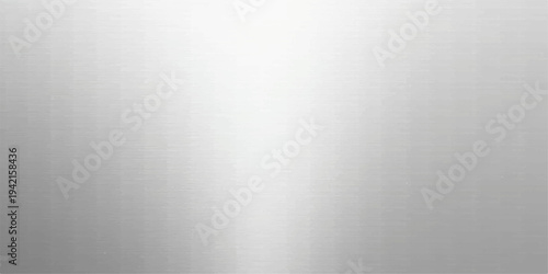 A shiny brushed metal plate features a light silver textured surface with a gray metallic pattern designed as a stainless steel backdrop or wallpaper material