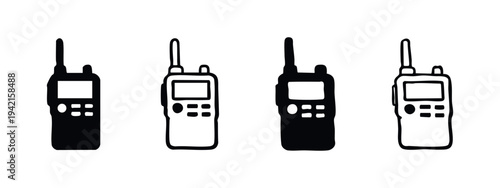 Two-Way Radio Walkie-Talkie Handheld Communication Icons
