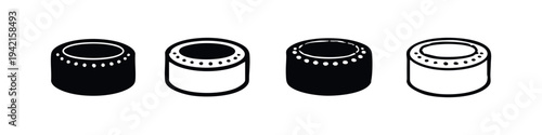 Cylindrical Container or Drum with Perforated Top Icons