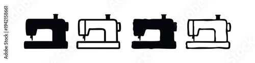 Set of Sewing Machine Vector Icons for Craft and Hobby Enthusiasts