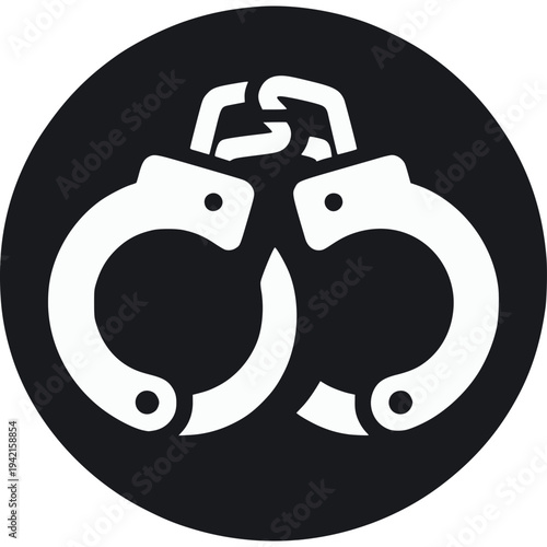 Handcuffs Icon Vector