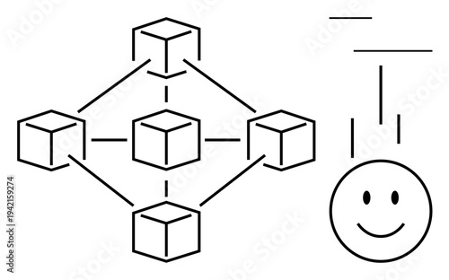 Blockchain concept. Blockchain technology powers decentralized data exchange and secure systems. Blockchain connects distributed networks for digital innovation and trust. For finance, education, AI