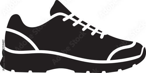 Black sneaker silhouette vector illustration