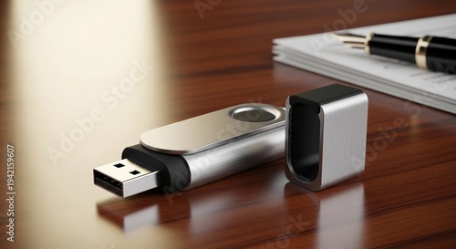 usb flash drive on white background