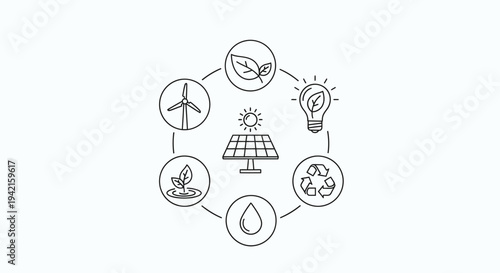 Set of 6 eco friendly icons vector