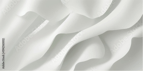 Smooth flowing white silk fabric with gentle folds and soft texture creating a serene and elegant visual effect