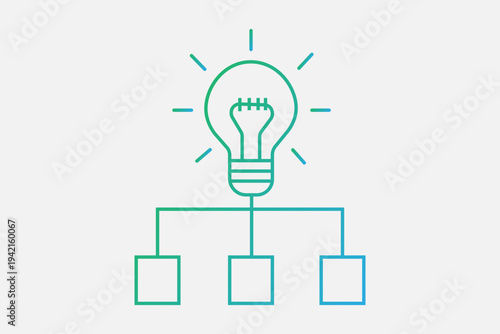 The image features a light bulb icon integrated with a flowchart, symbolizing the spark of an idea being translated into a structured plan or system.
