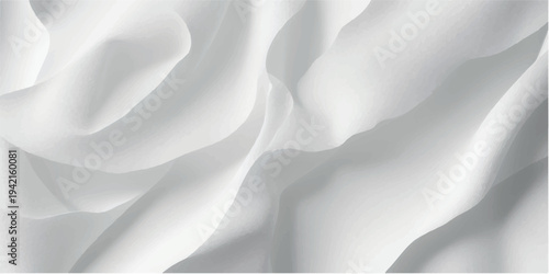Smooth flowing white silk fabric with gentle folds and soft texture creating a serene and elegant visual effect