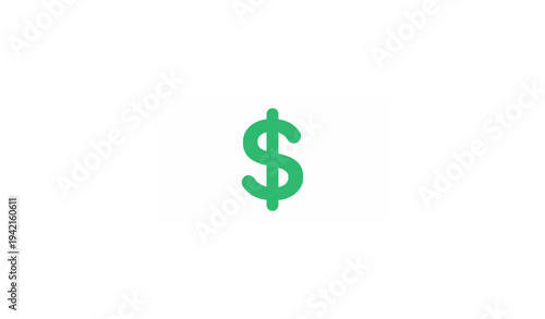Green Dollar Sign Icon Vector Simple Financial Symbol Design