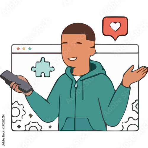 Gaming and Social Engagement Vector Element