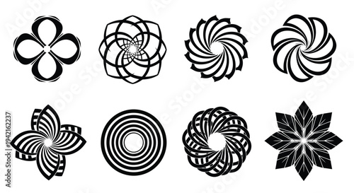 A collection of intricate and symmetrical mandala designs showcasing various patterns and shapes