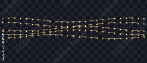 Luminous yellow decorative lights strung in graceful wavy lines perfect for any celebratory event