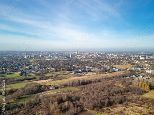 13 November 2025 - Rzeszów, Subcarpathian, Poland: Panorama of Rzeszów suburban area from the south-east