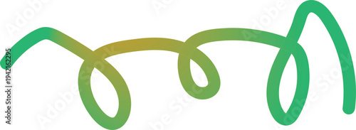 The image features a single, abstract line that draws attention with its unique shape and vibrant color gradient. The line is thick in width, giving it a bold appearance against the white background. 