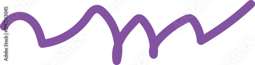 The image features a purple, diagonal line set against a clean white background. This line has a dynamic, wavy quality, often associated with sound waves. The shape is also stylized.