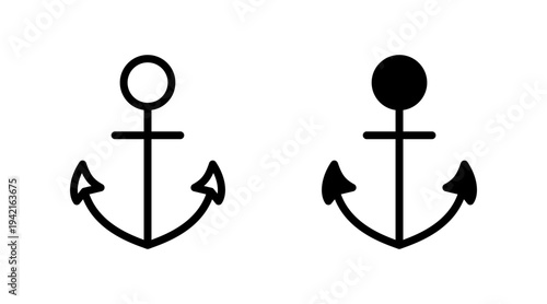 Anchor icon set vector. Anchor sign and symbol. Anchor marine icon.