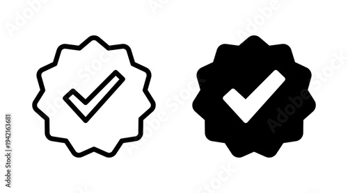 Approved icon set vector. Certified Medal Icon