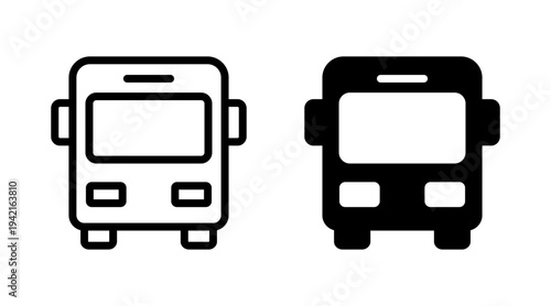 Bus icon set vector. bus sign and symbol. transport symbol