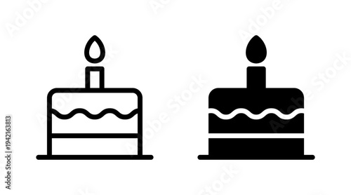 Cake icon set  vector. Cake sign and symbol. Birthday cake icon