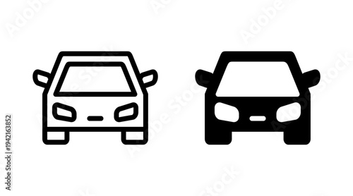 Car icon set vector. car sign and symbol. small sedan